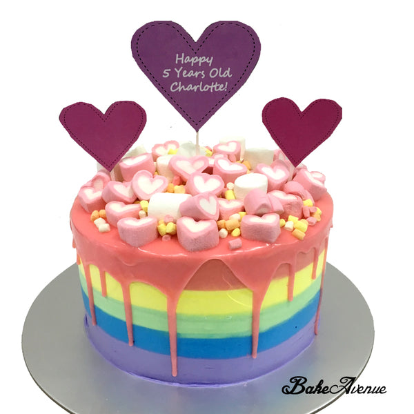 Drip Rainbow Marshmallow Cake