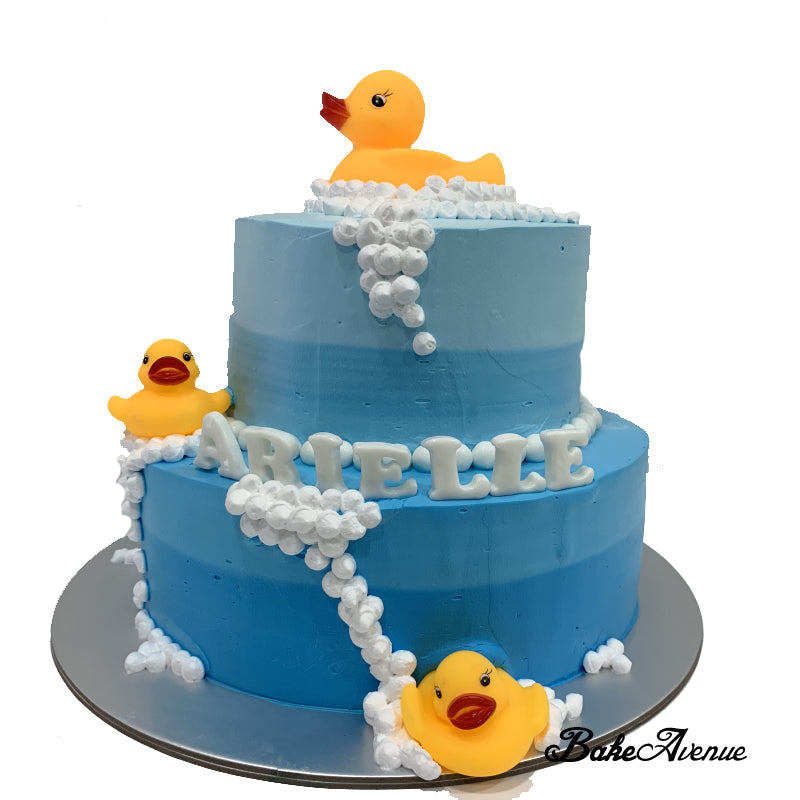 Duckling Theme 2-Tiers Ombre Cake
