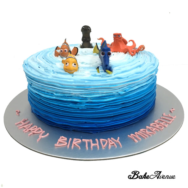 Finding Nemo Dory Ombre Cake with toppers (Design 2)