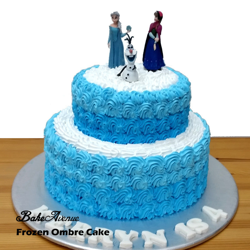 Frozen 2 tiers cake with toppers
