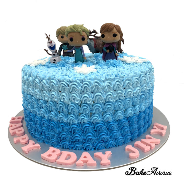 Frozen Ombre Cake with toppers