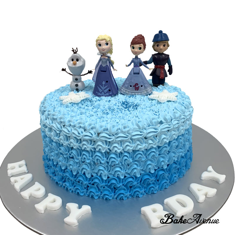 Frozen Elsa theme fresh cream cake with 3D Elsa for - CakesDecor