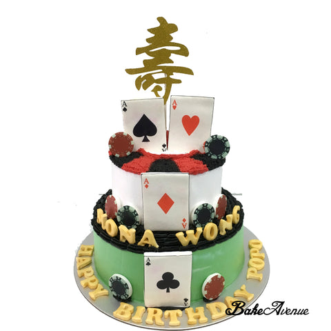 Gambling / Casino Theme 2 Tiers Cake