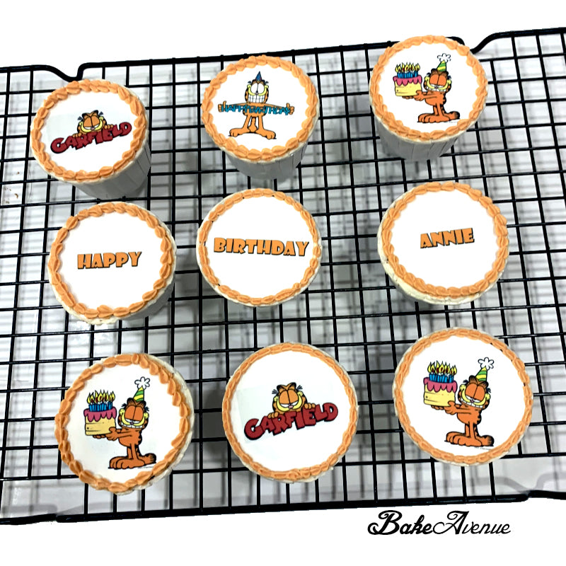 Garfield icing image Cupcakes