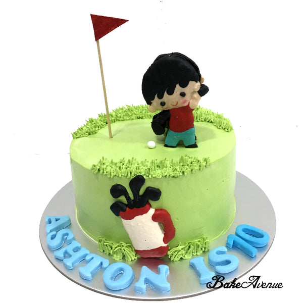 Golf Theme Macaron Topper Ombre Cake (Design 1)