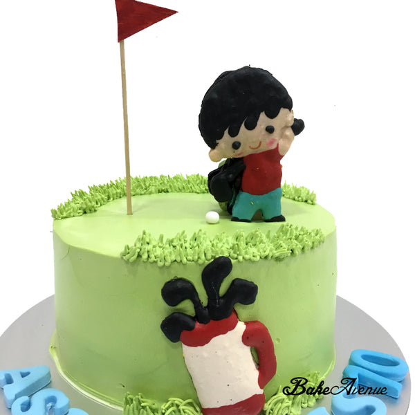 Golf Theme Macaron Topper Ombre Cake (Design 1)