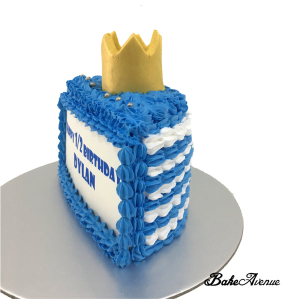 Half Year Old Blue Cake with Crown
