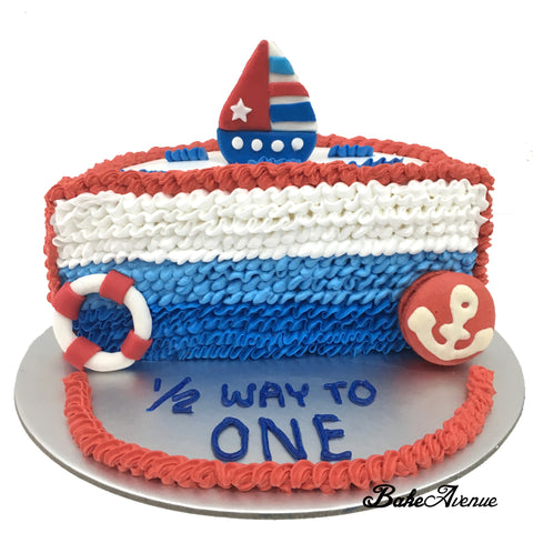 Half Year Old Nautical Cake