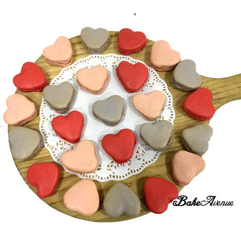 Valentine's Day Heart Macarons (24 Pcs)