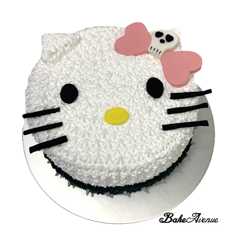Hello Kitty Face (Goth style) Cake