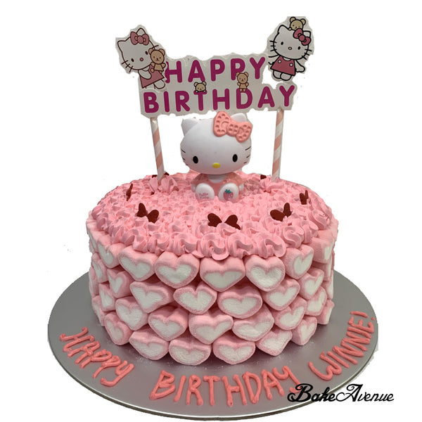 Hello Kitty Toppers Ombre Marshmallows Cake (Heart)