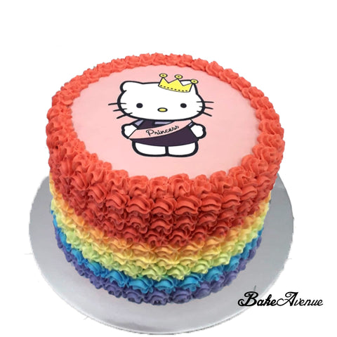 Hello Kitty icing image Rainbow Cake