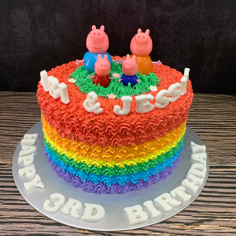 Peppa Pig Toppers Rainbow Cake