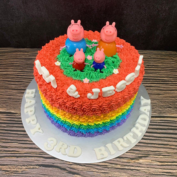 Peppa Pig Toppers Rainbow Cake