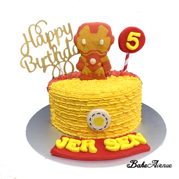 Avengers Macaron Topper Cake (Ironman)