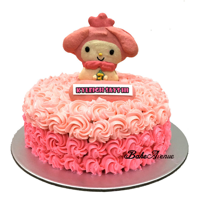 Baby Shower Macaron Topper Ombre Buttercream Cake