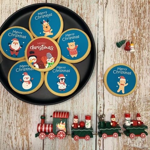 Christmas Cookies - Christmas Round Icing Image Cookies (no skirting) - $3.30