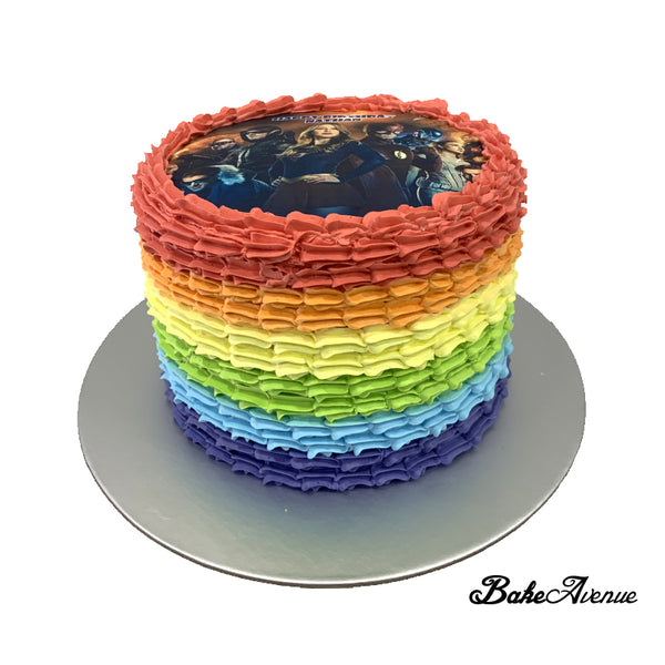 Legends of Supergirl icing image Rainbow Cake