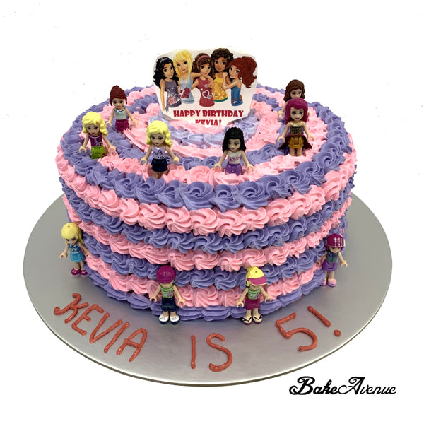Lego Friends Ombre Cake with toppers