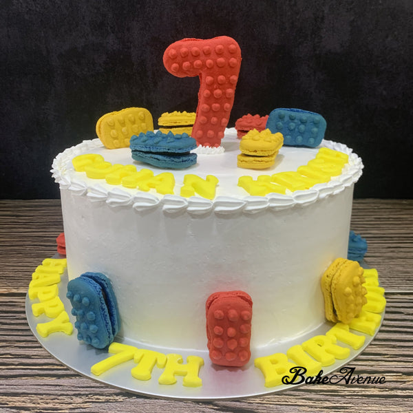 Lego Brick Macaron ToppersCake