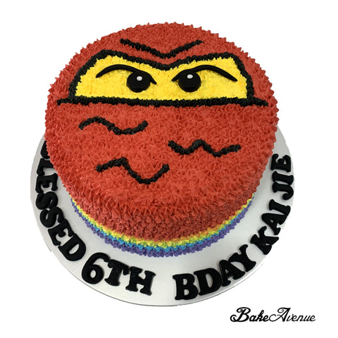 Lego Face Rainbow Cake - Ninjago (Kai)
