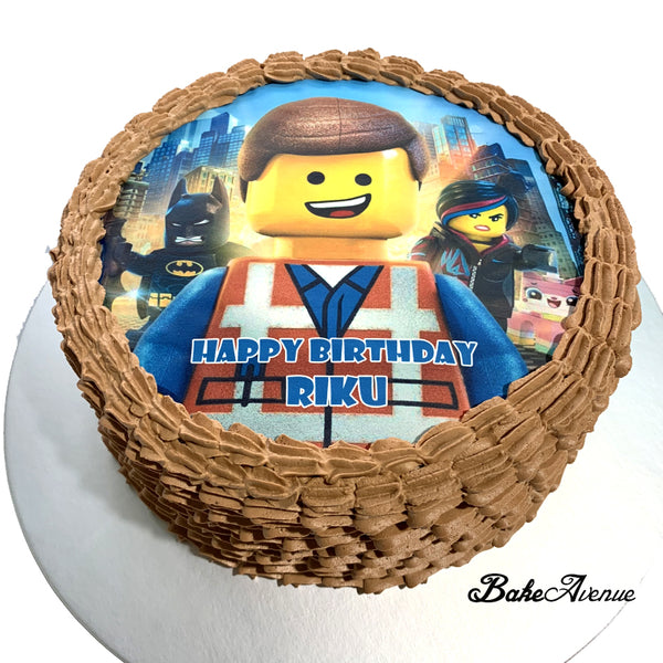Lego Theme icing image Ombre Cake - Lego Movie