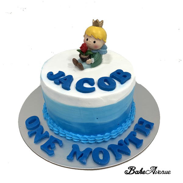 Little Prince Topper Ombre Cake (Design 2) - Blue To White