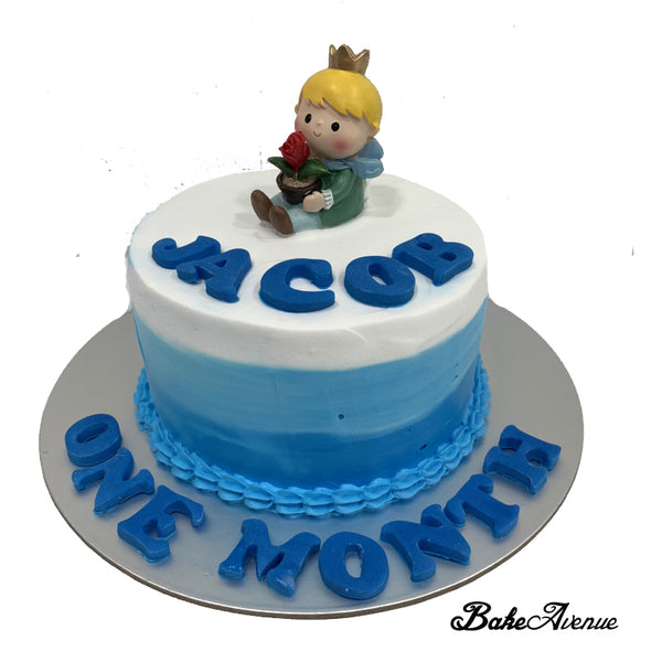 Little Prince Topper Ombre Cake (Design 2) - Blue To White