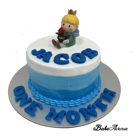 Little Prince Topper Ombre Cake (Design 2) - Blue To White