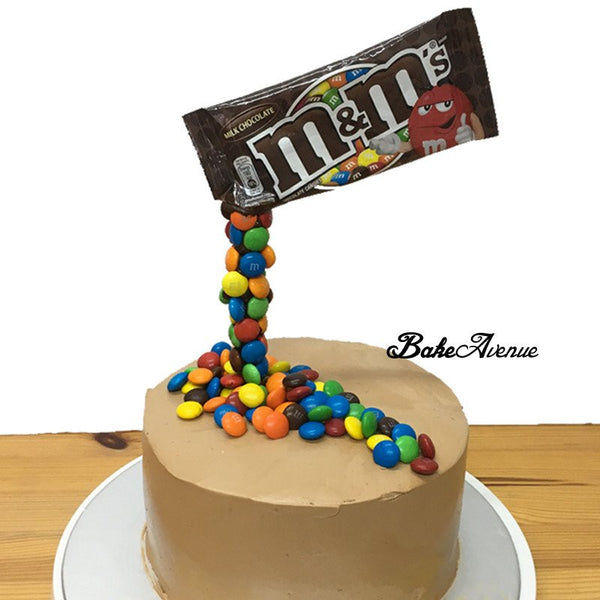 Anti-gravity M&M Chocolate Cake