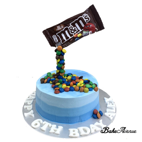 Magic Anti-Gravity M&M Vanilla Cake