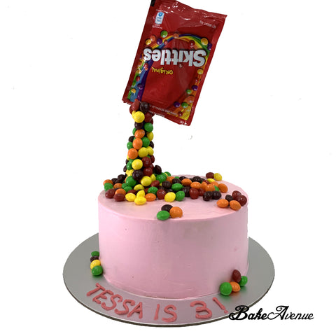 Magic Anti-Gravity Skittles Chocolate Cake