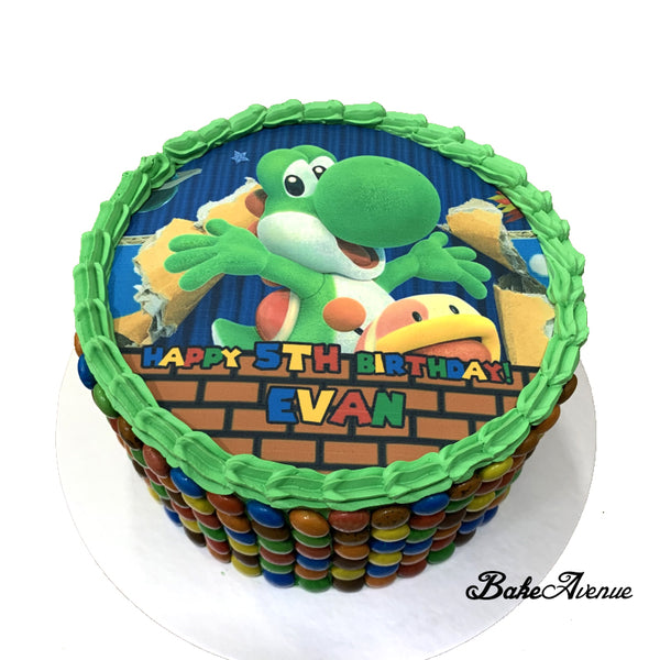 Mario icing image M&M Chocolate Cake