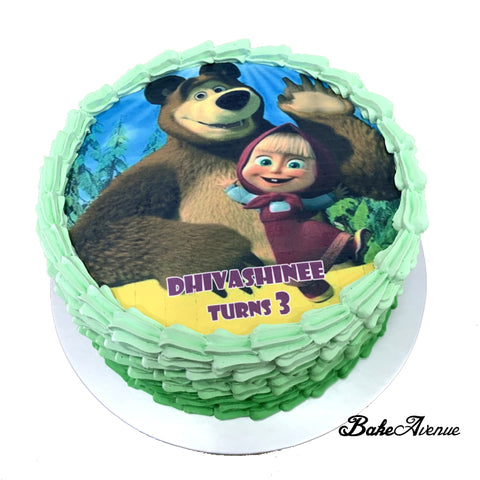 Masha and the Bear icing image Ombre Cake