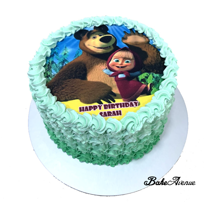 Buy Masha and The Bear Theme Fondant Cake Online in Delhi NCR : Fondant Cake  Studio
