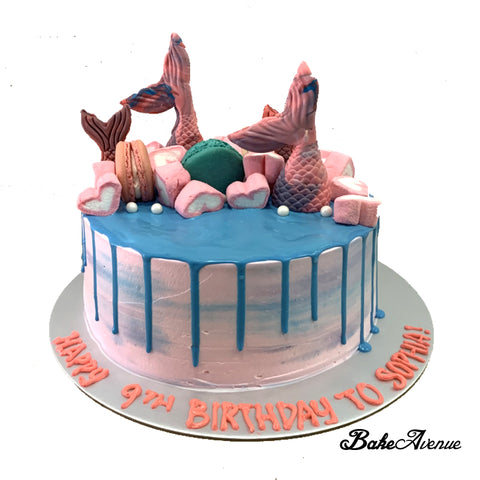 Mermaid Theme Drip Cake