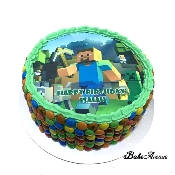 Minecraft icing image M&M Chocolate Cake