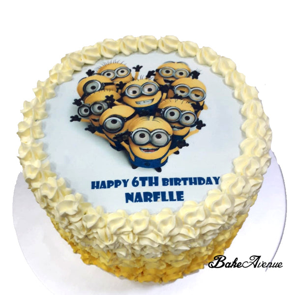 Minion icing image Ombre Cake
