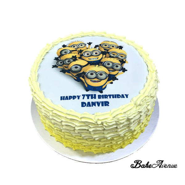 Minion icing image Ombre Cake