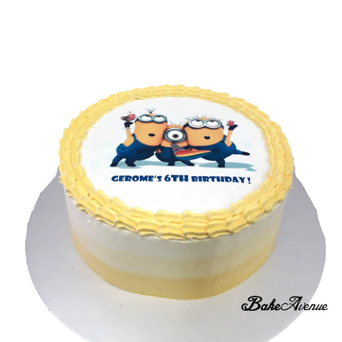 Minion icing image Ombre Cake (Smooth Finish)