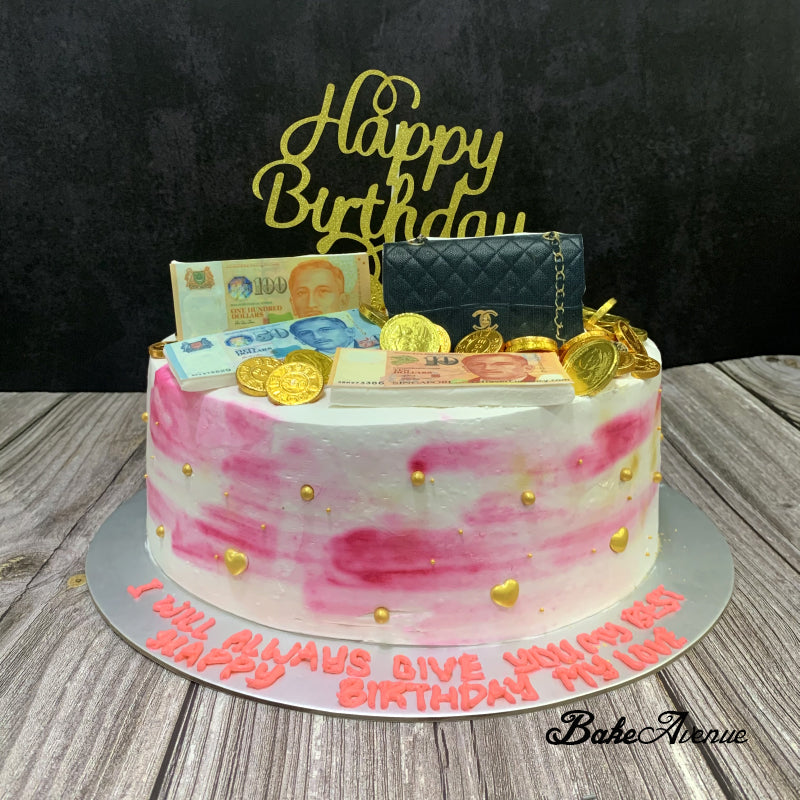 Purple cake with gold drip | Send Birthday Cakes to your loved ones – Kukkr