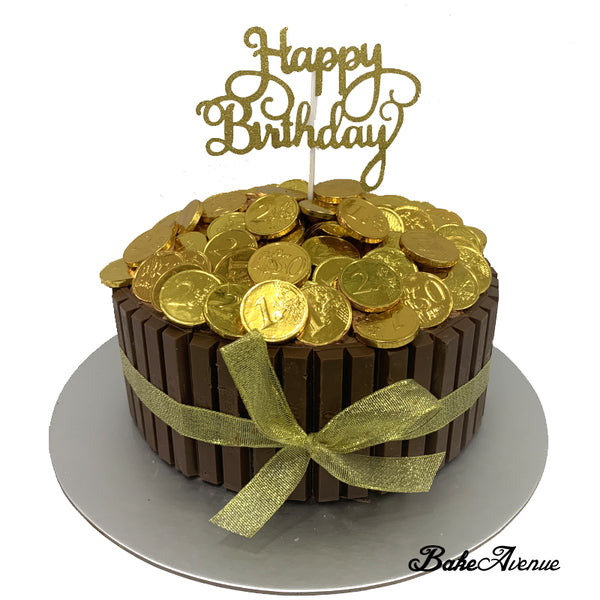 Money Pulling Gold Coins Kit Kat Cake