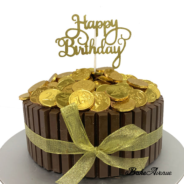 Money Pulling Gold Coins Kit Kat Cake
