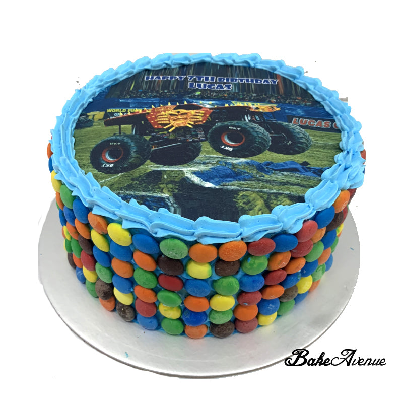 Monster Truck icing image M&M Chocolate Cake
