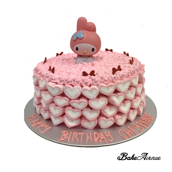 My Melody Topper Ombre Marshmallow Cake (Heart)