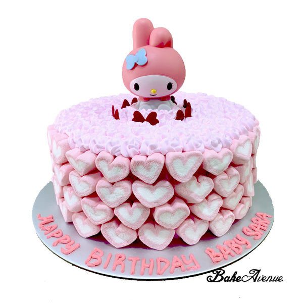 My Melody Topper Ombre Marshmallow Cake (Heart)