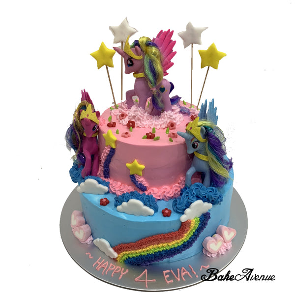 My Little Pony 2-Tiers Cake with toppers
