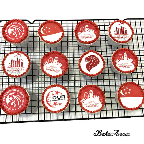 Singapore National Day icing image Cupcakes