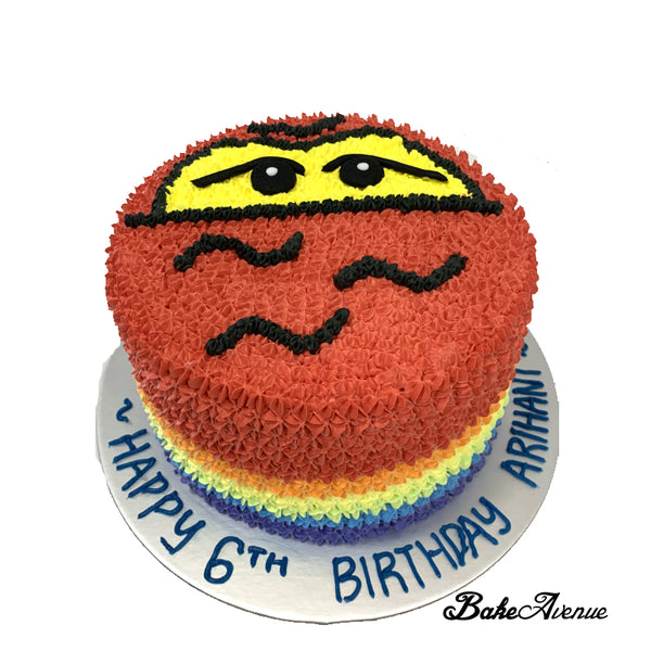 Lego Face Rainbow Cake - Ninjago (Kai)