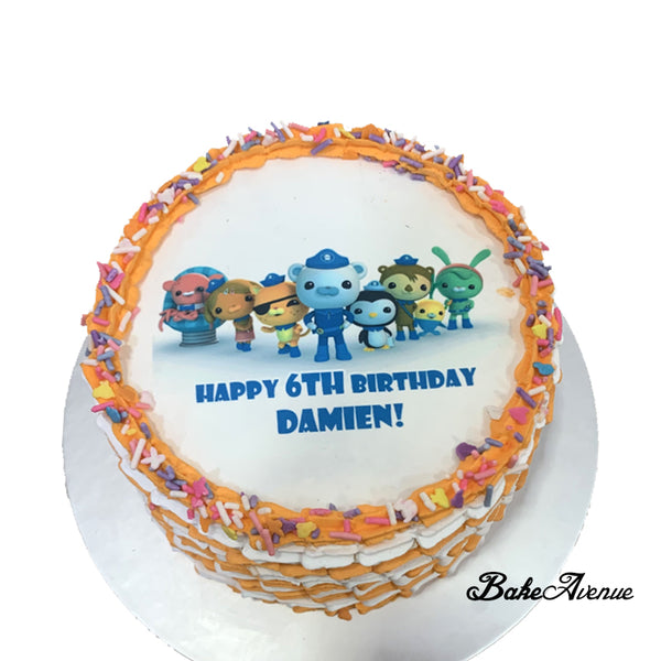 Octonauts icing image Ombre Cake (with Sprinkles around the image)